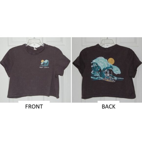 Vibe N' Cropped Graphic Tee, Women Size L (Bust: 43"), Faded Gray - Picture 1 of 5